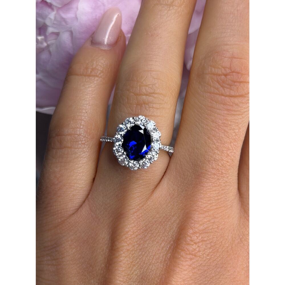 925 Sterling Silver Crystals Swarovski Ring Size 6